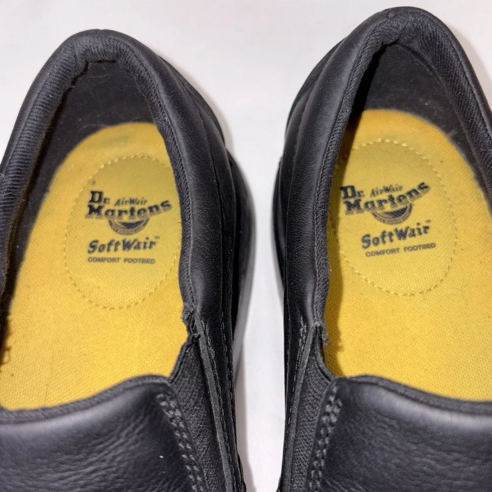 Dr Martens Boyle Slip On Black Leather Shoes Men's US 12 EU 46 Air Cushion Sole